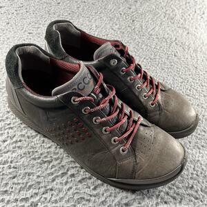 ECCO Biom Hybrid Golf Shoes Men 44 US 10-10.5 Gray Yak Leather Spikeless Silver